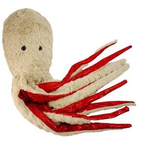 Octopus Plush Stuffed Animal Soft Red Sparkly Legs Tentacles